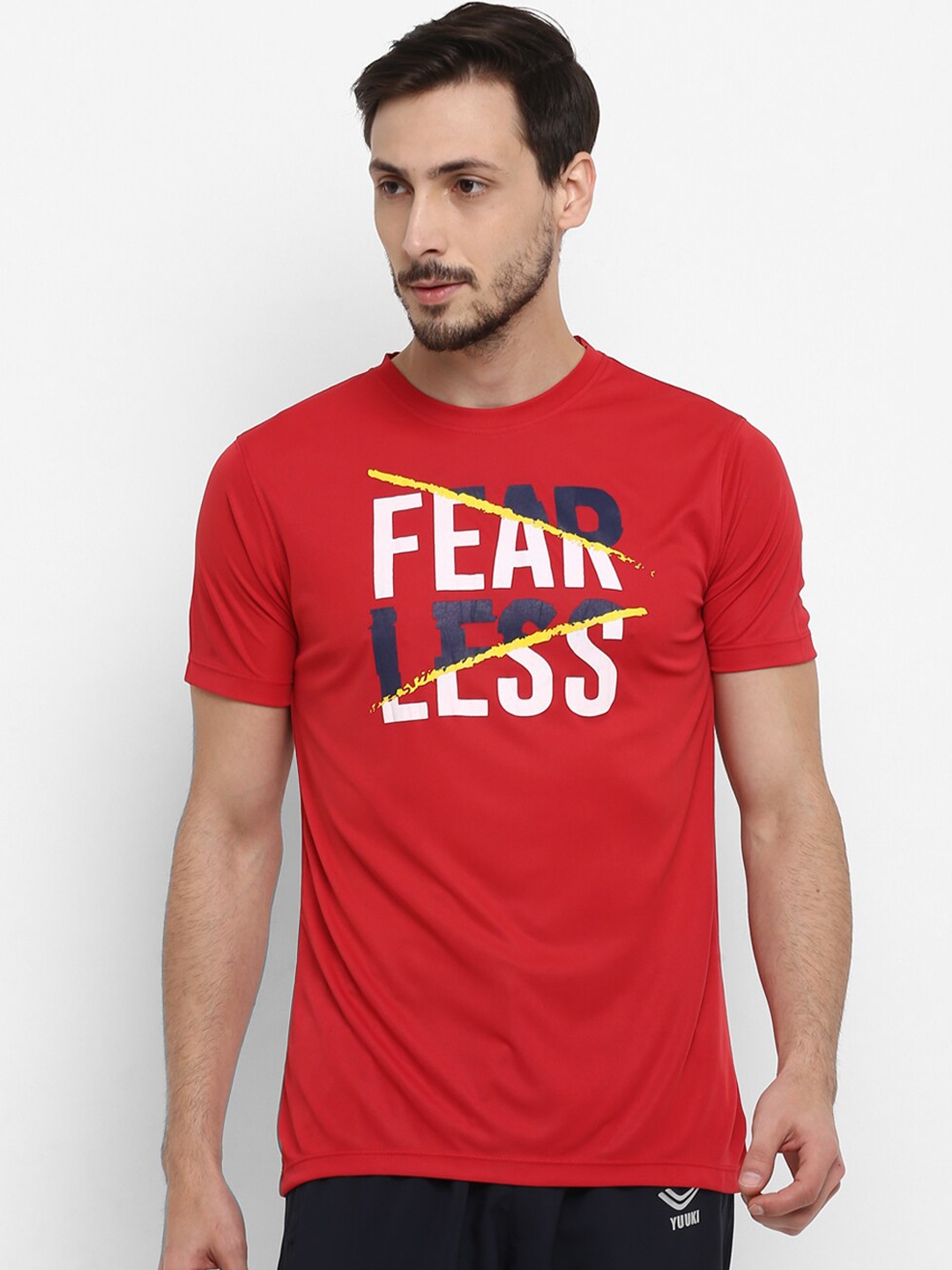 

Yuuki Men Red Printed Round Neck T-shirt