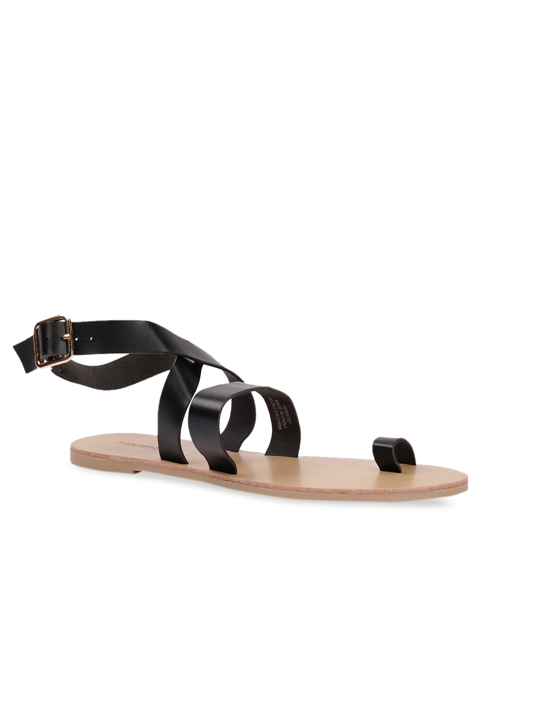 

FOREVER 21 Women Black Wraparound One Toe Flats