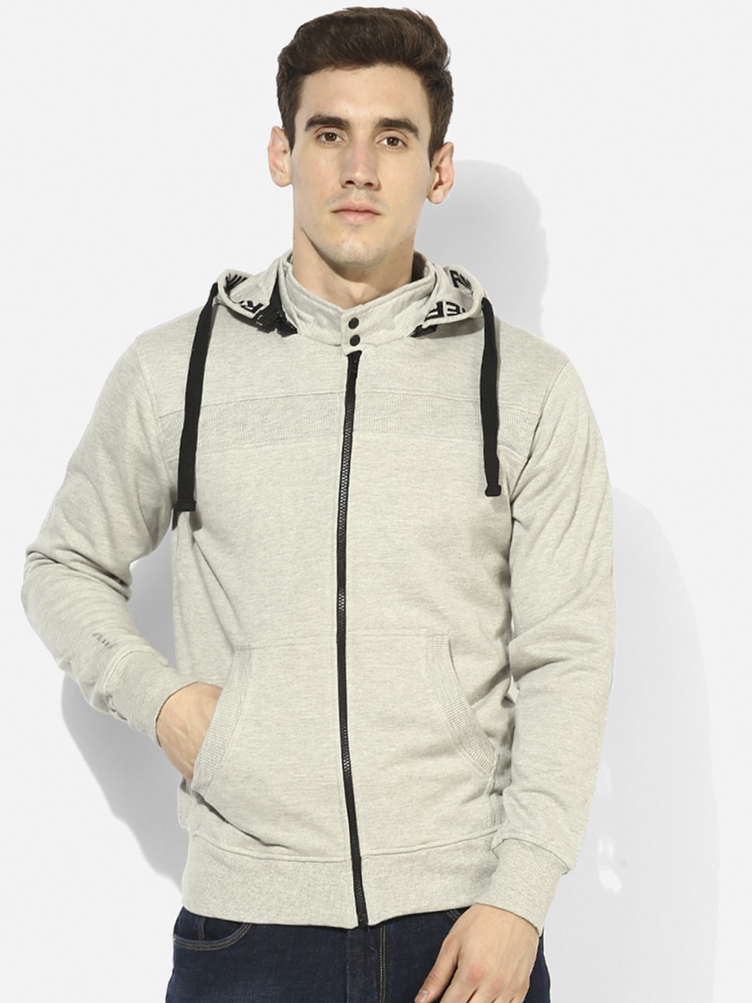 

Red Chief Men Grey Solid Sweatshirt