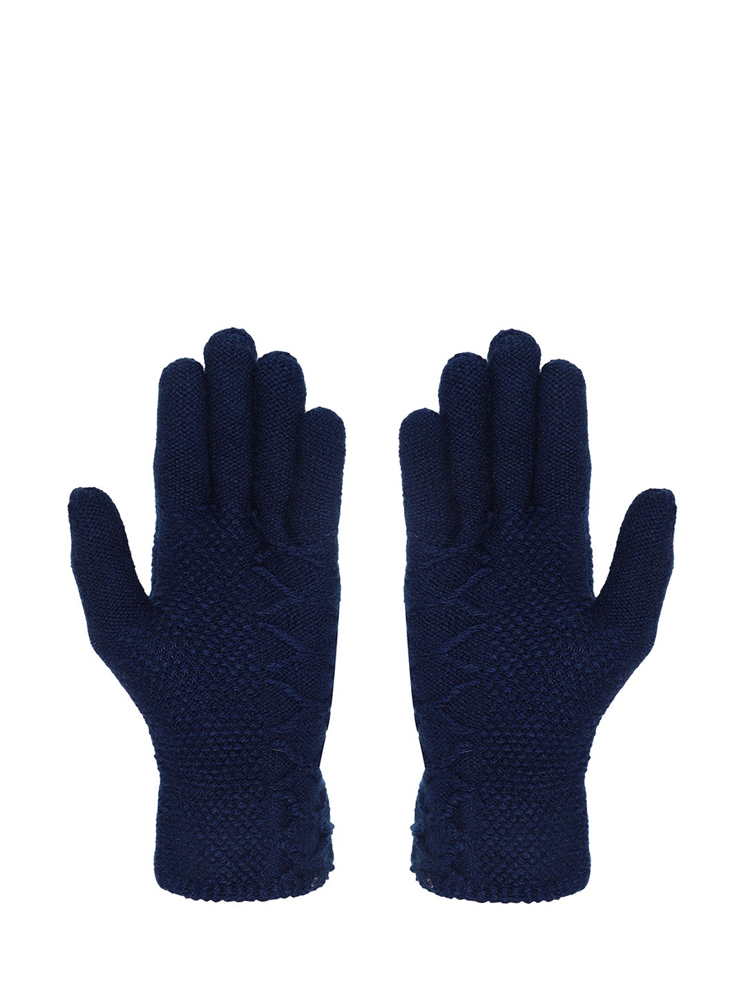 

FabSeasons Women Navy Blue Solid Acrylic Gloves