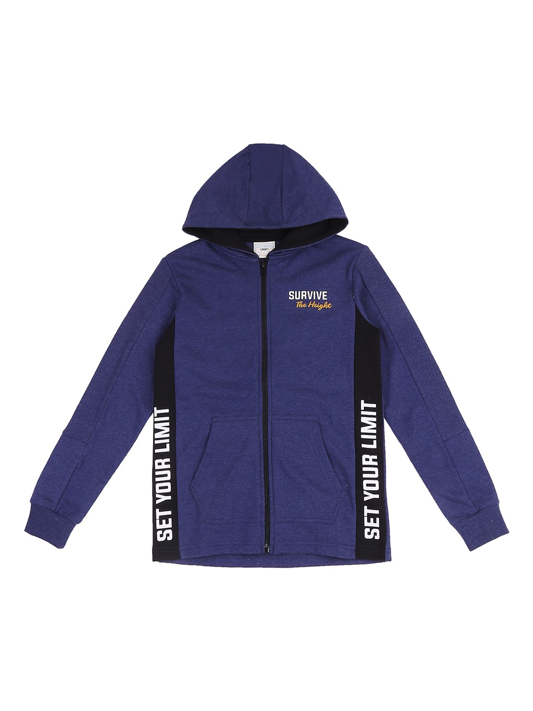 

Pantaloons Junior Boys Navy Blue Printed Cotton Hooded Sweatshirt