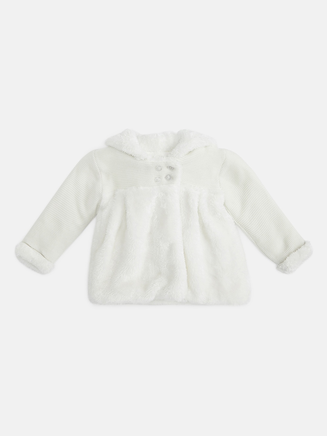 

Pantaloons Baby Infant Girls White Solid Pullover Sweater