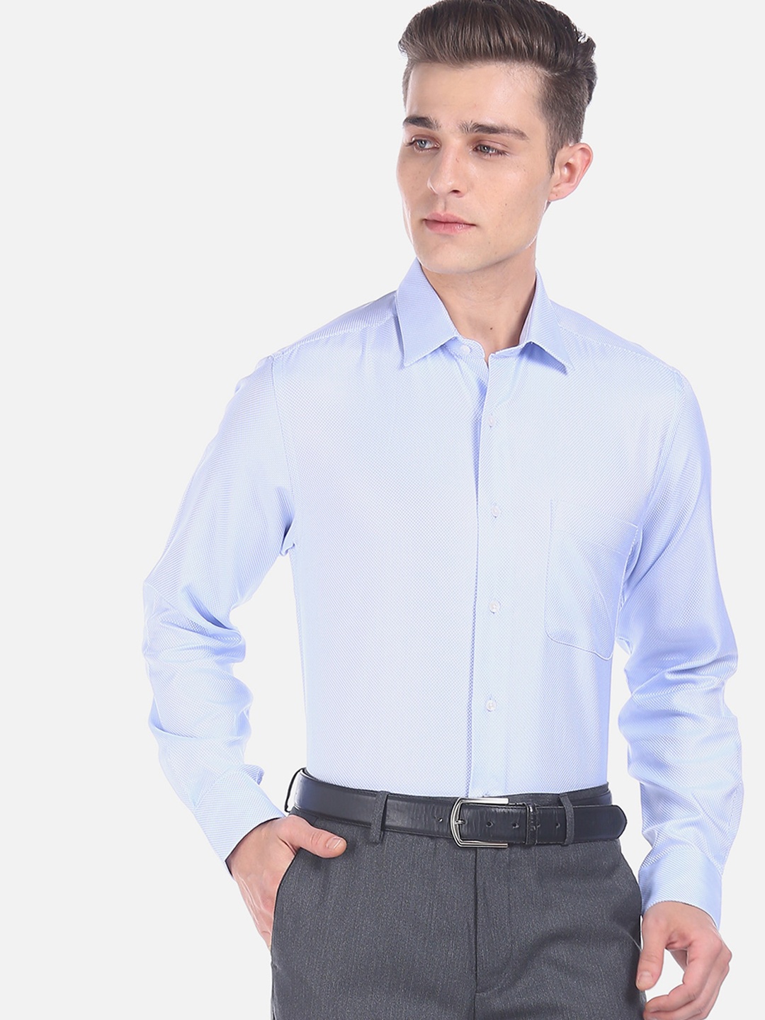 

Arrow Men Blue Regular Fit Solid Cotton Casual Shirt