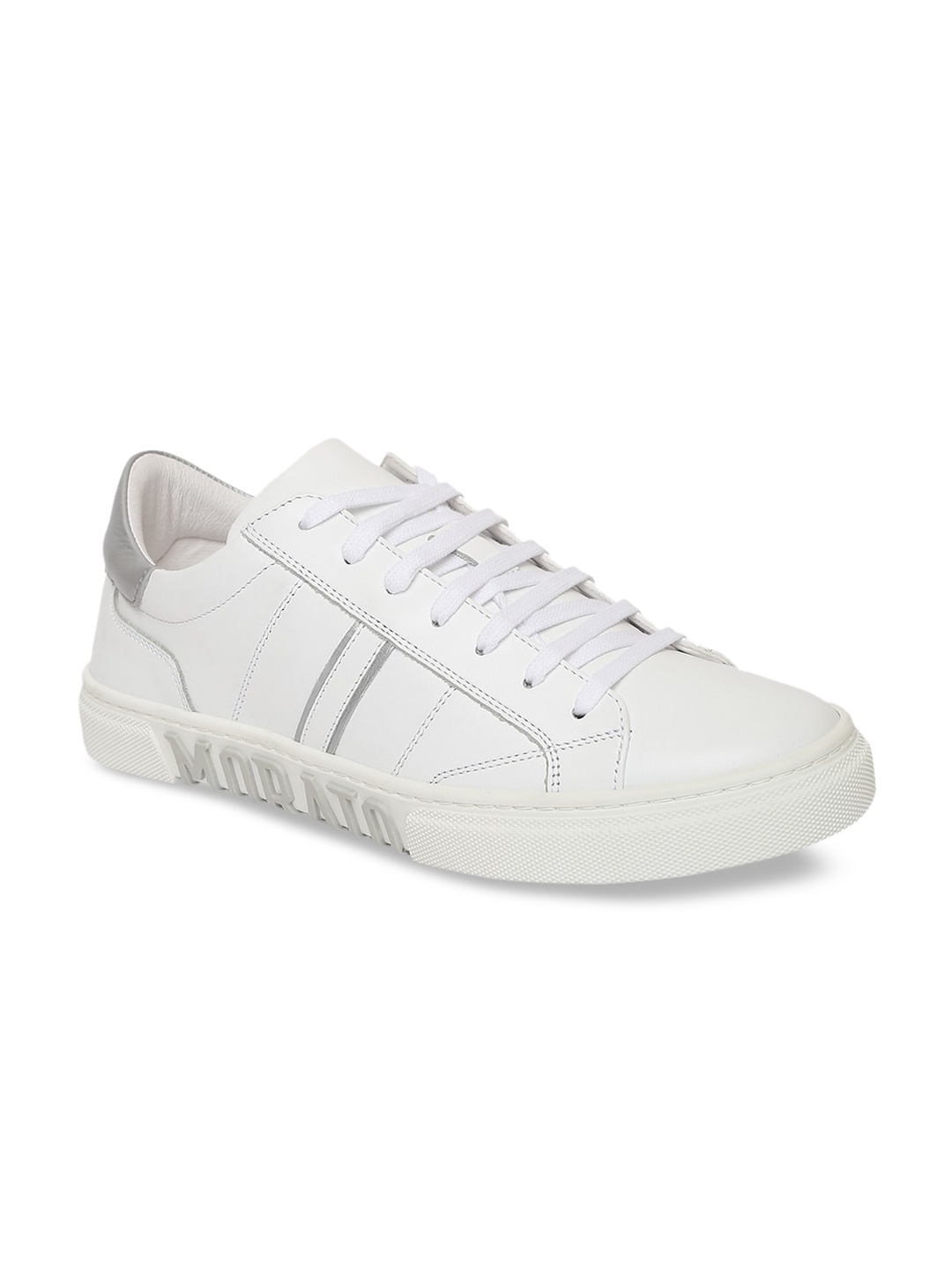 

Antony Morato Men White Solid Leather Sneakers