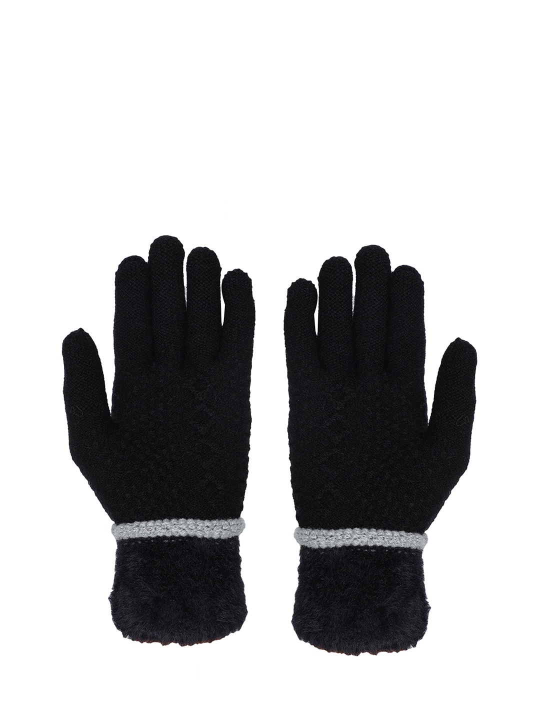 

FabSeasons Women Black Solid Winter Acrylic Gloves