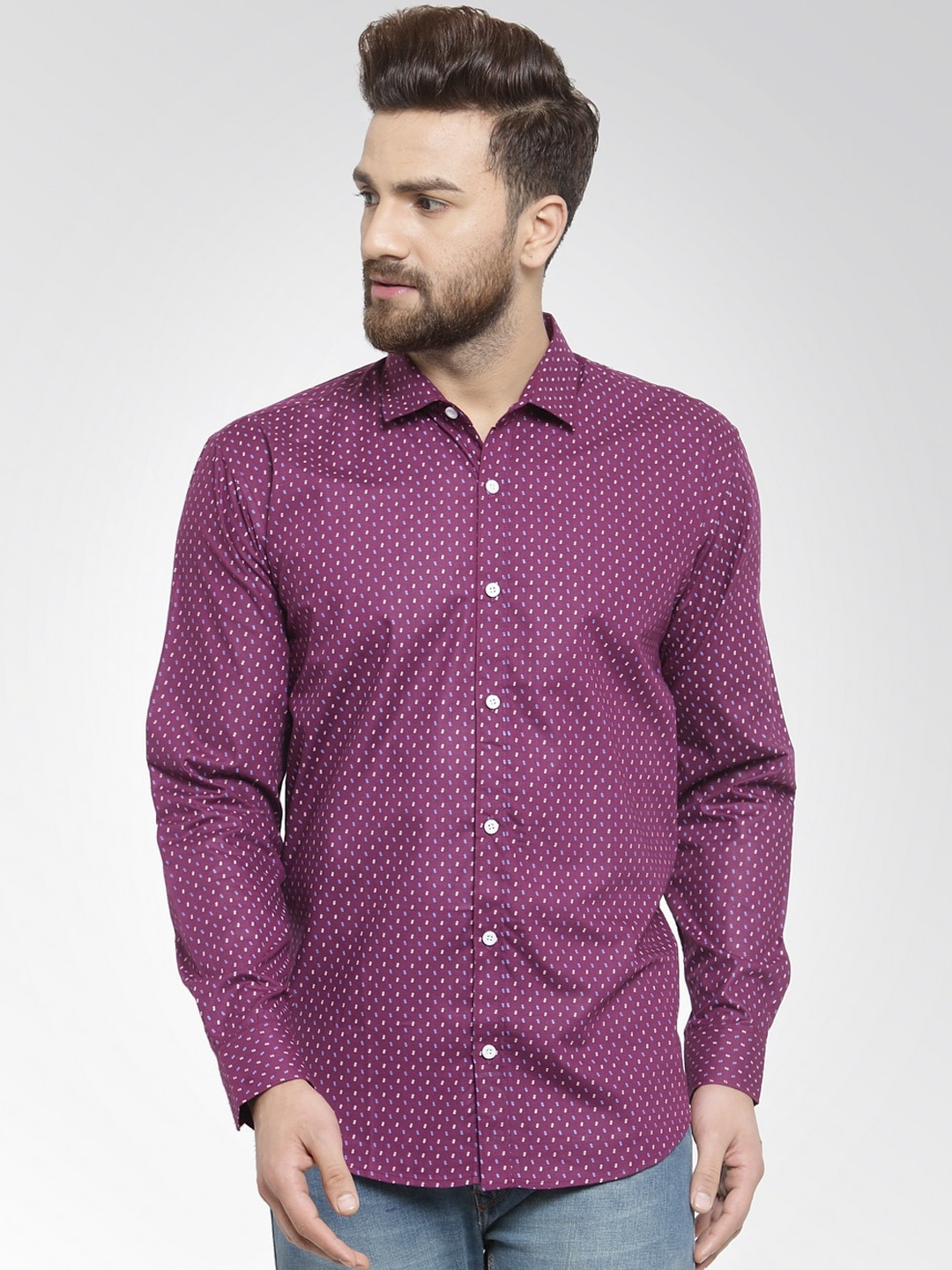 

JAINISH Men Purple Regular Fit Printed Casual Shirt