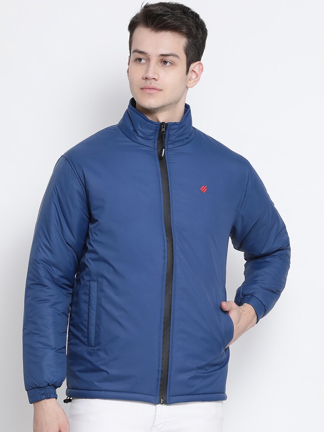 ONN Men Blue Solid Insulator Padded Jacket
