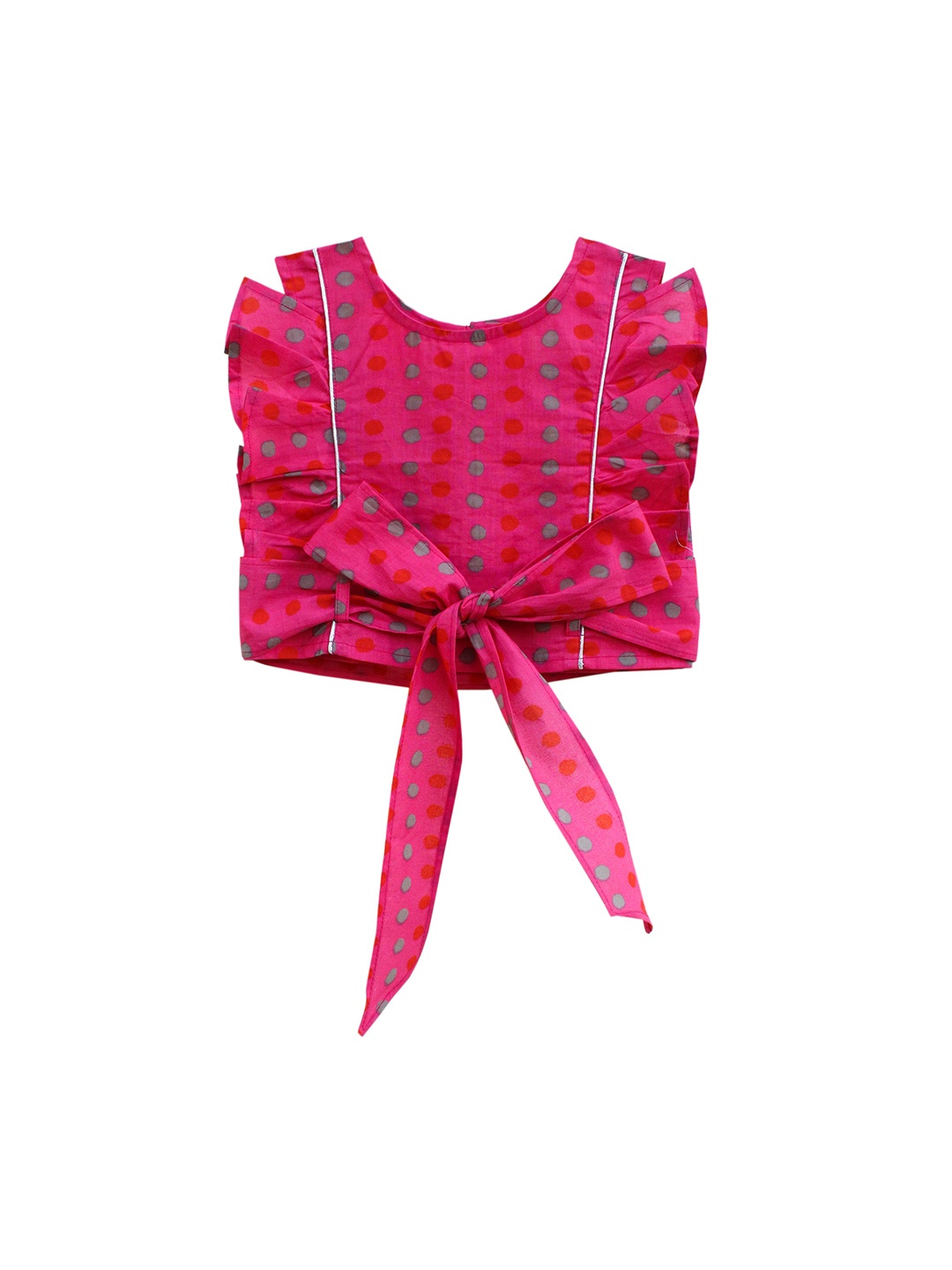 

My Little Lambs Girls Fuchsia Pink Printed Pure Cotton Top