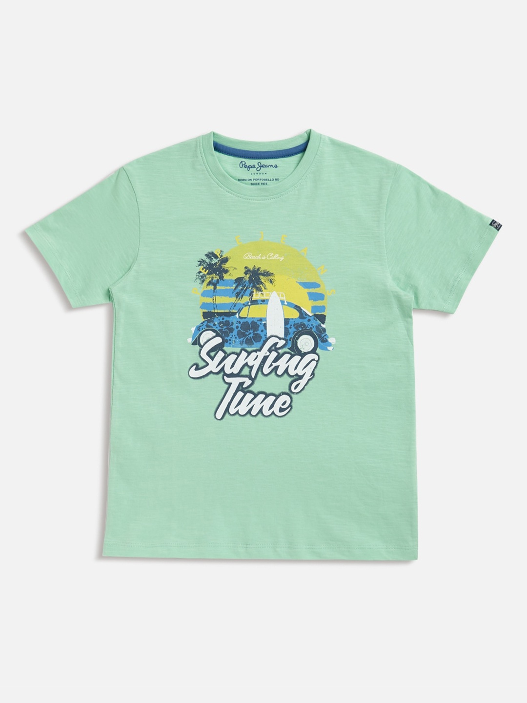 

Pepe Jeans Boys Green Printed Cotton Round Neck T-shirt