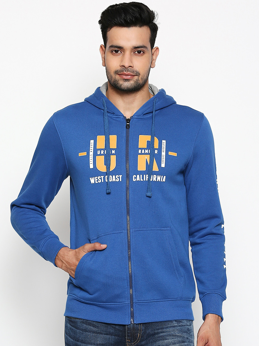

Urban Ranger by pantaloons Men Blue Printed Sweatshirt