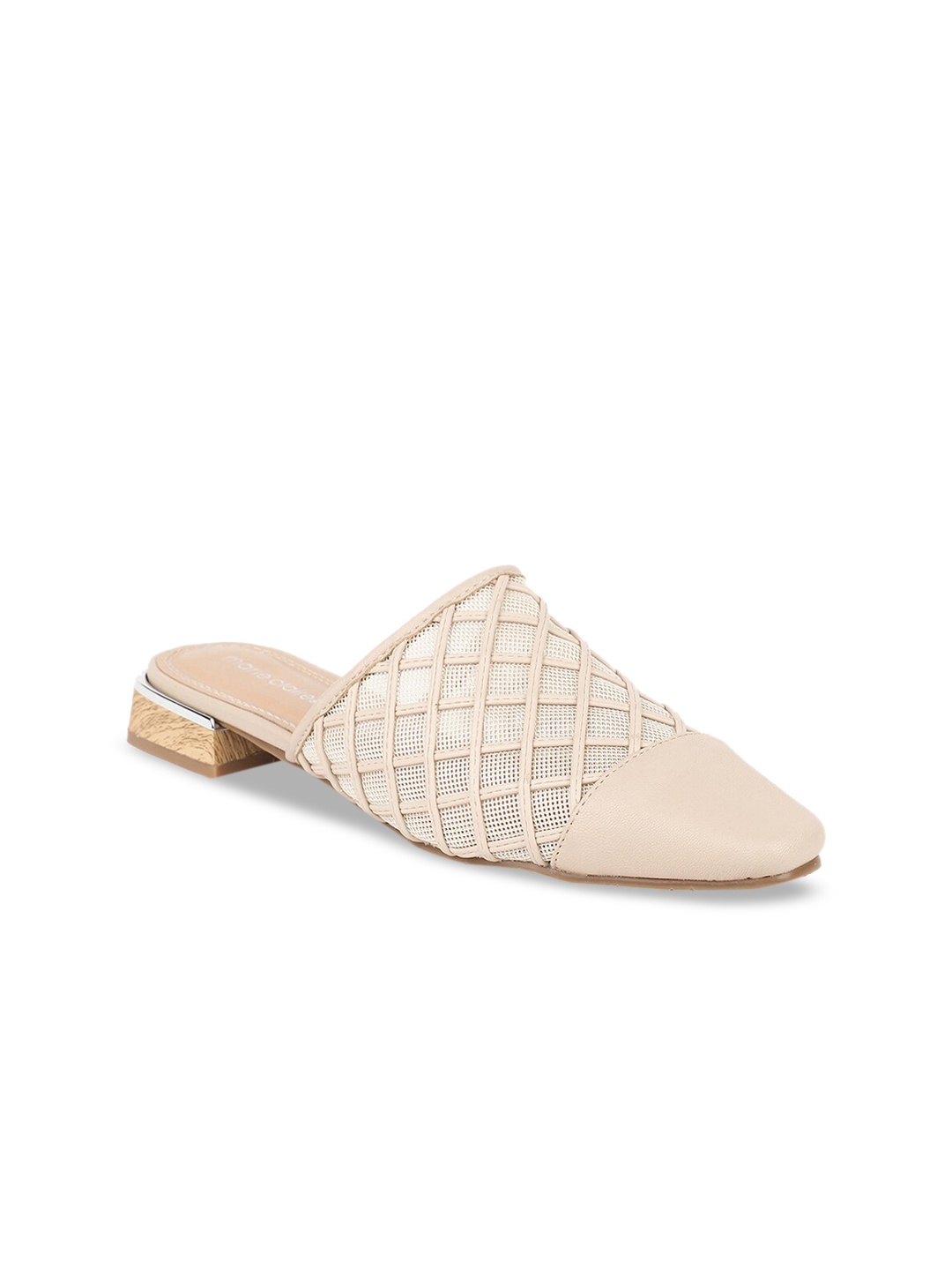 

Marie Claire Women Beige Embellished Heeled Mules