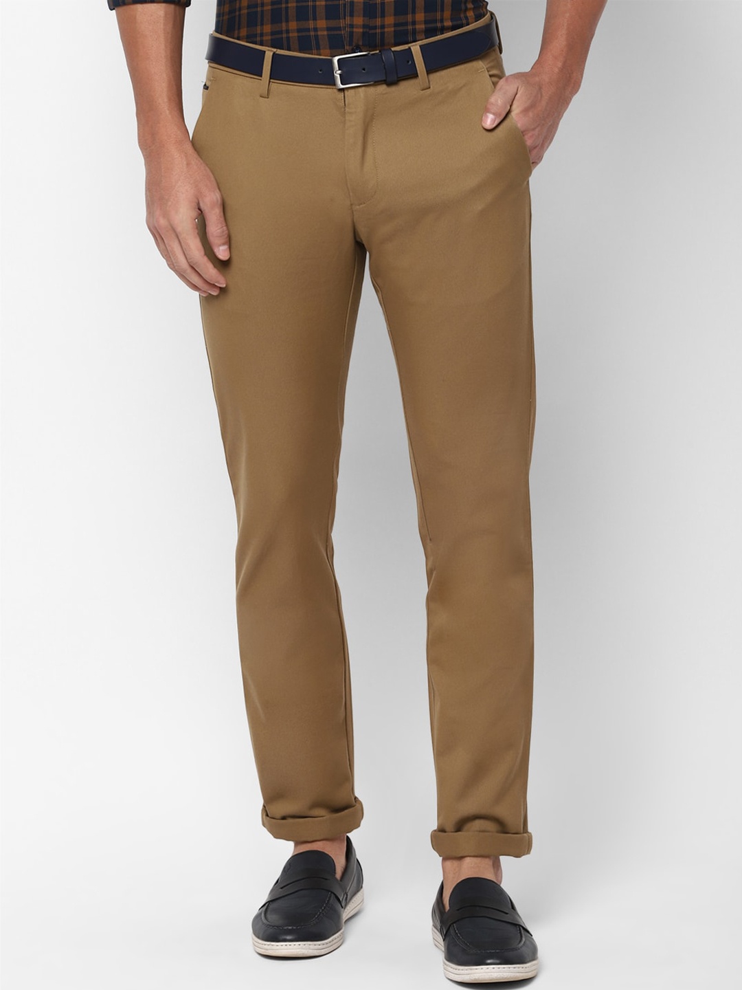 

Allen Solly Men Brown Slim Fit Solid Regular Trousers