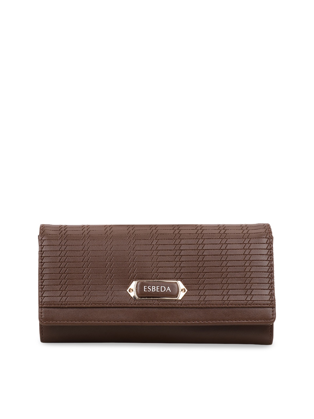 

ESBEDA Women Brown Textured Envelope Wallet