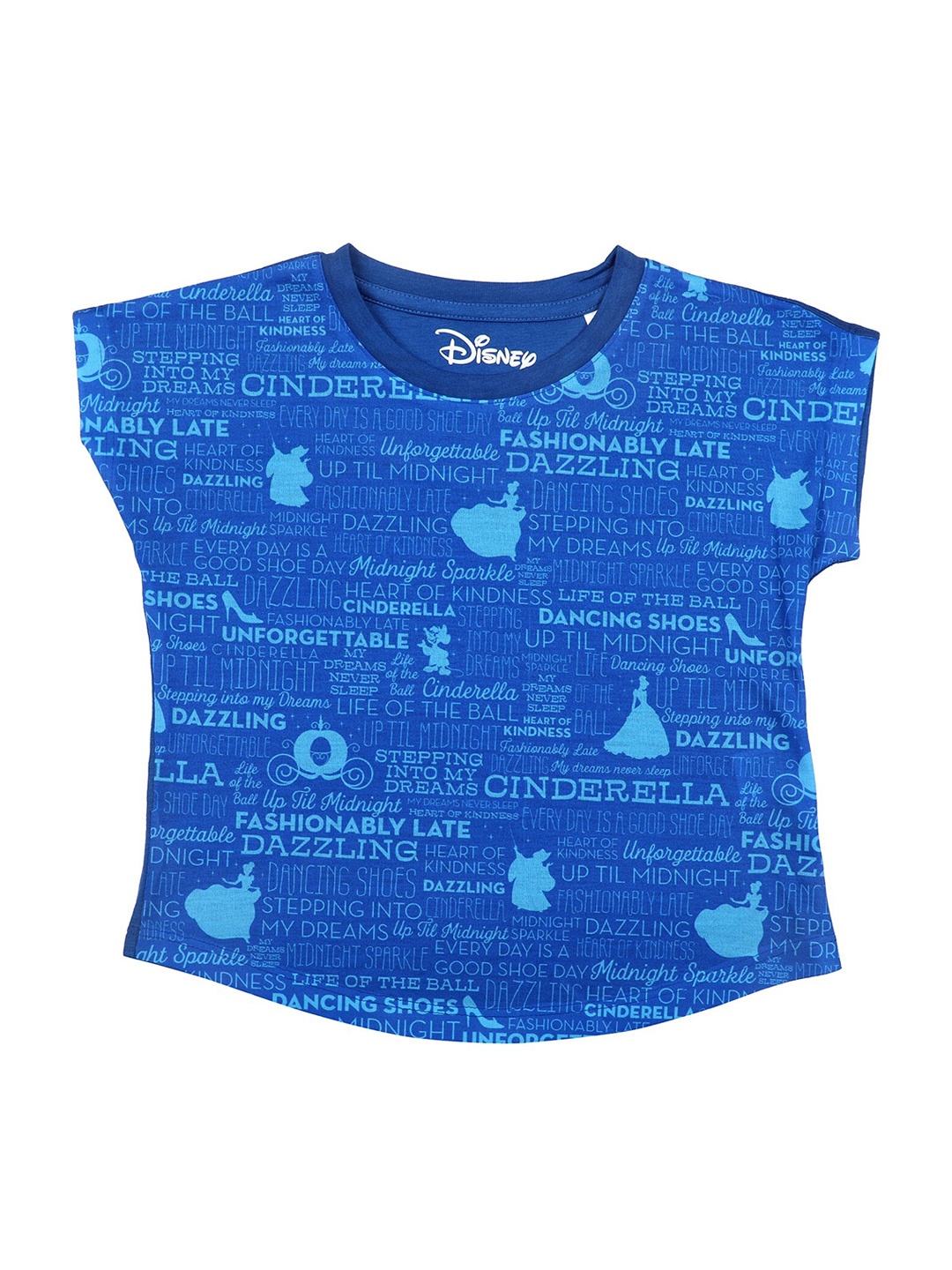

Disney by Wear Your Mind Girls Blue Princess Printed Top