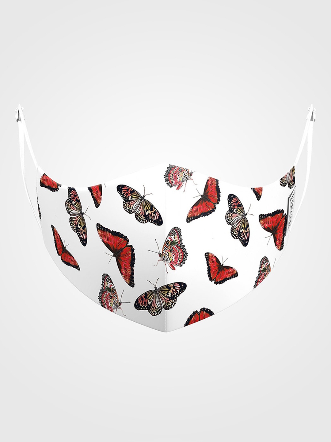 

DDecor Women Anti Viral White & Red Printed 3-Ply Reusable Protective Outdoor Mask