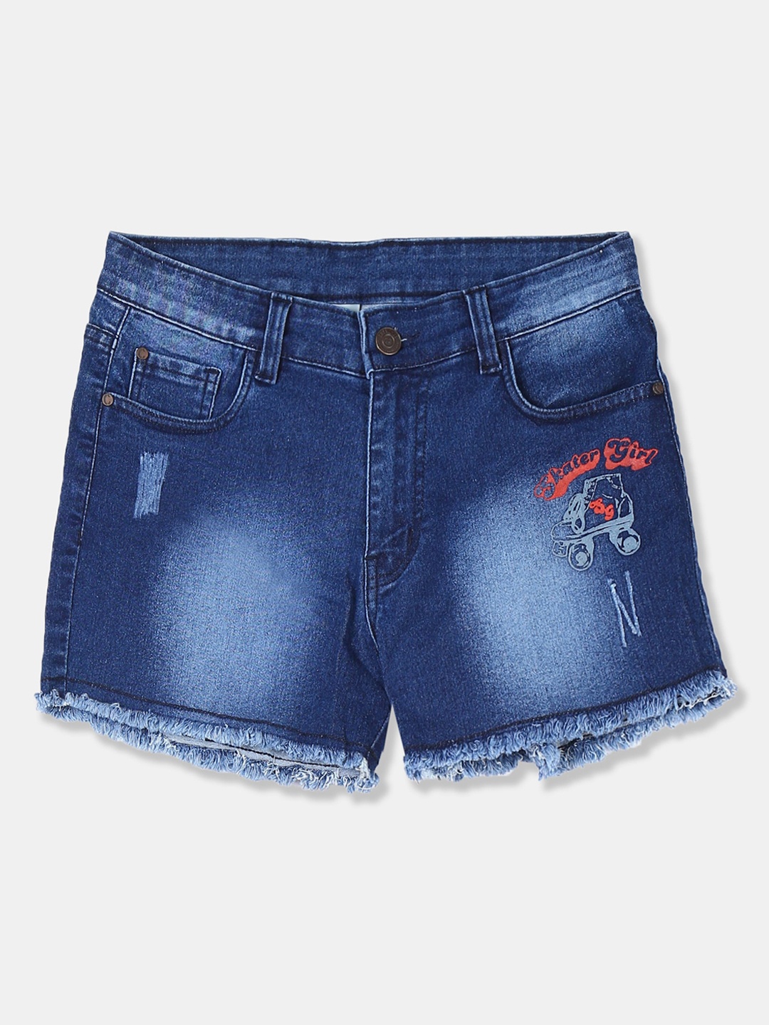 

Cherokee Girls Blue Washed Regular Fit Denim Shorts