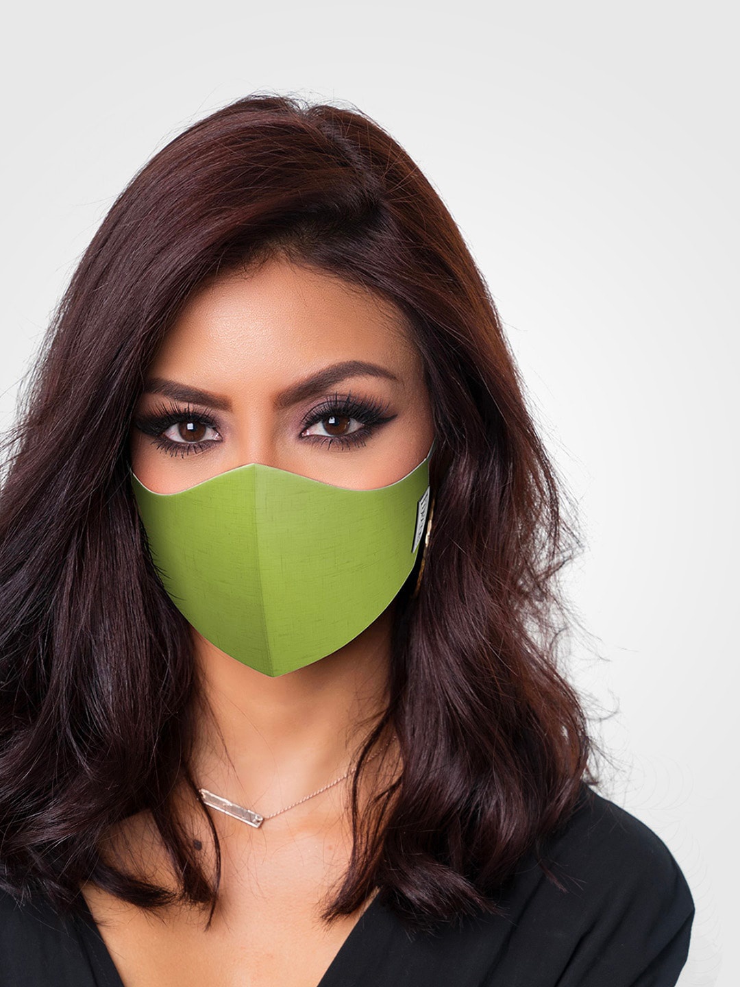 

DDecor Women Anti Viral Green Solid 3-Ply Adjustable Reusable Protective Outdoor Mask