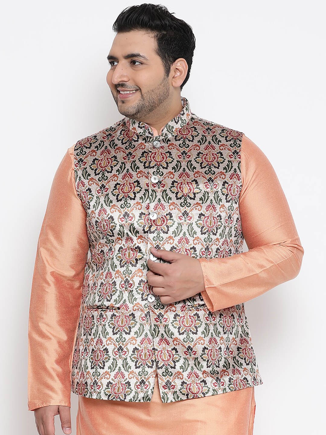 

KISAH PLUS Men Multicoloured Printed Woven Nehru Jacket, Multi