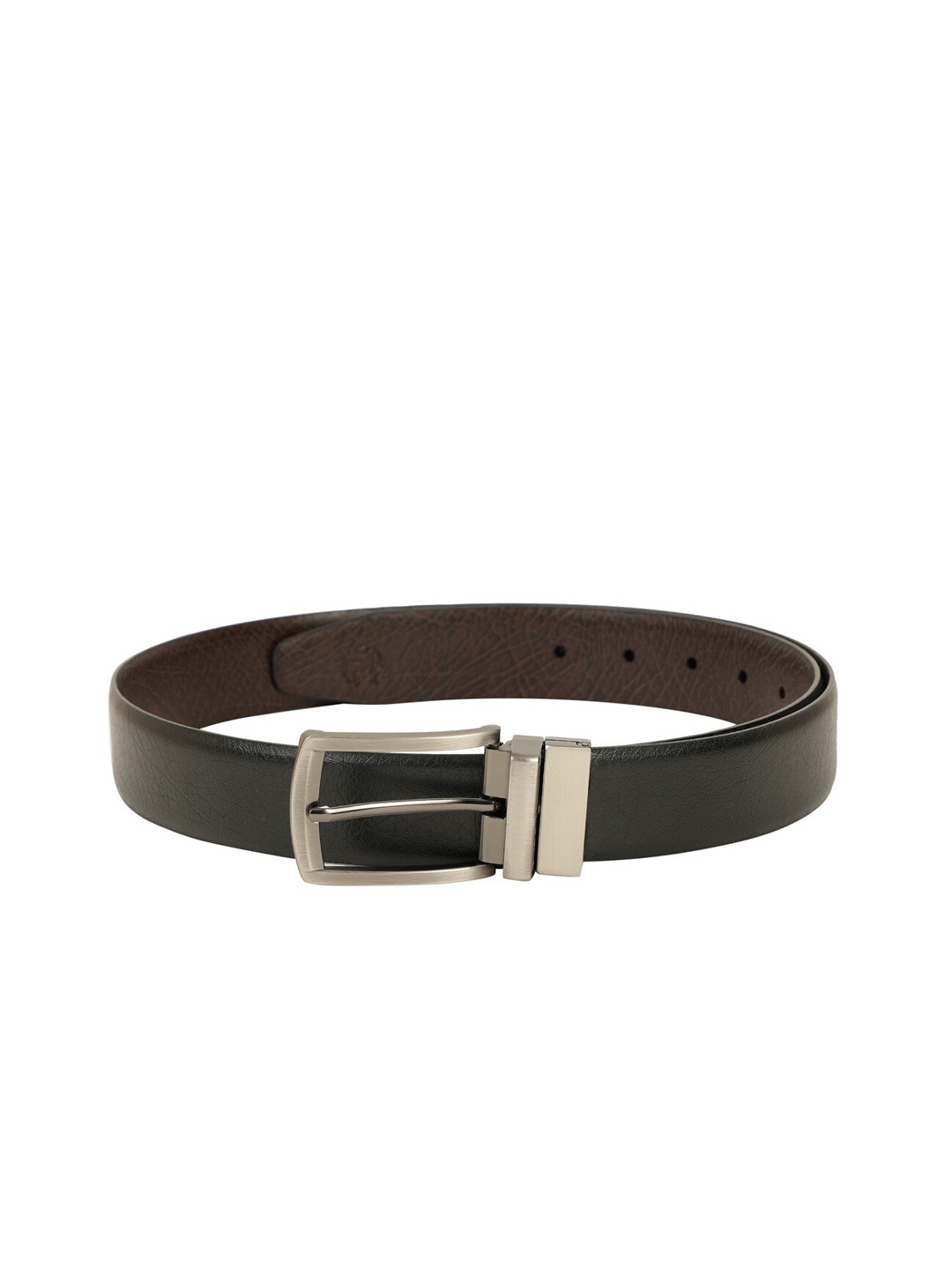 

ZEVORA Men Black & Brown Solid Reversible Belt