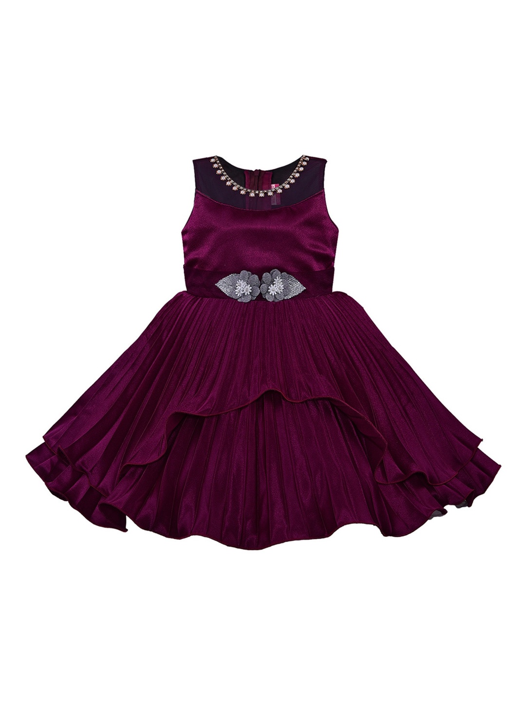 

Wish Karo Girls Purple Solid Fit and Flare Dress