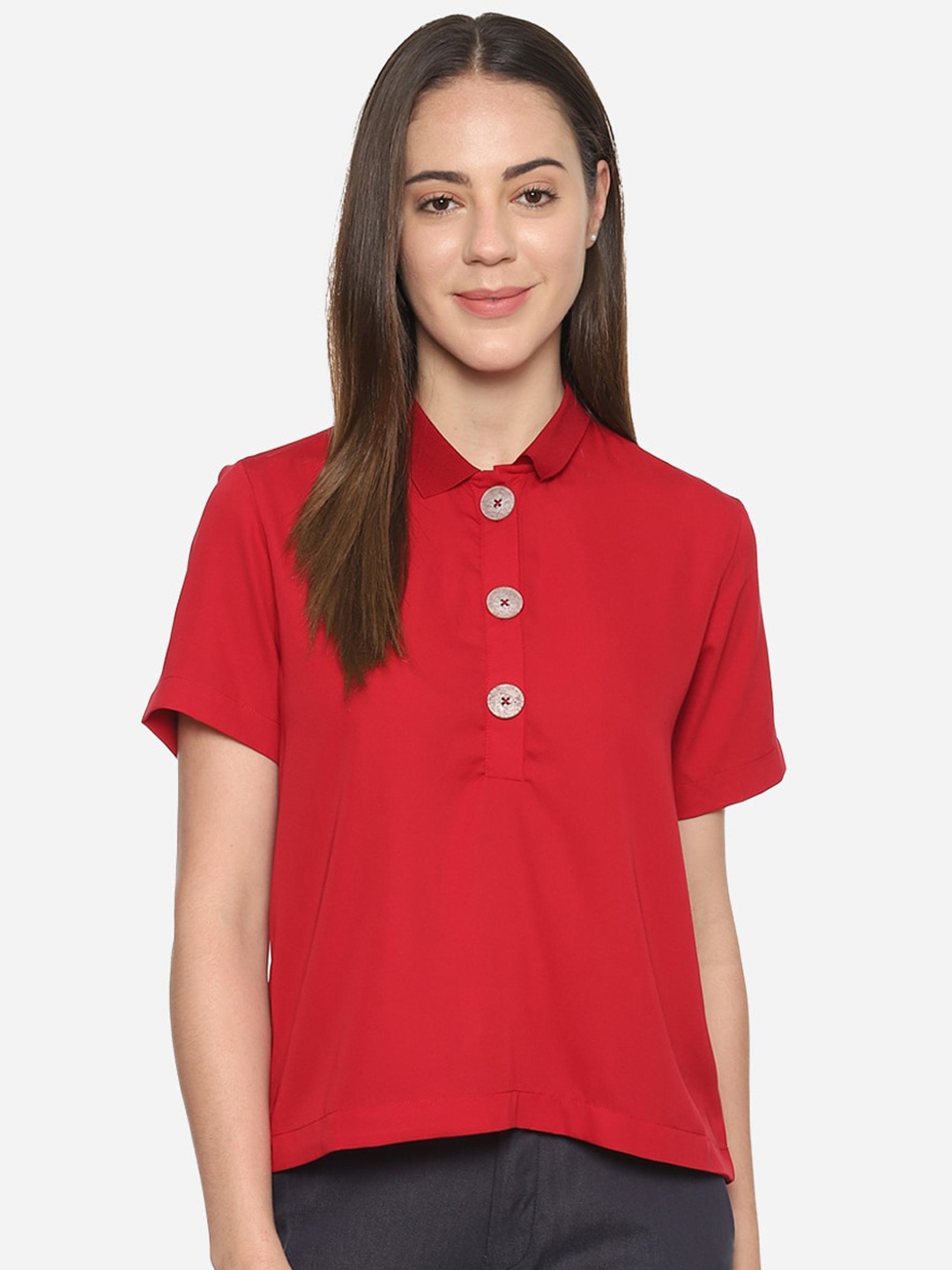 

Van Heusen Woman Women Red Solid Top