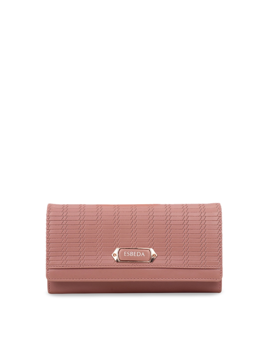 

ESBEDA Women Peach-Colour Textured Envelope Wallet