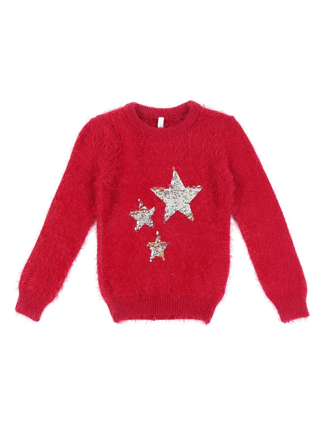 

Pantaloons Junior Girls Red Embellished Fuzzy Pullover Sweater