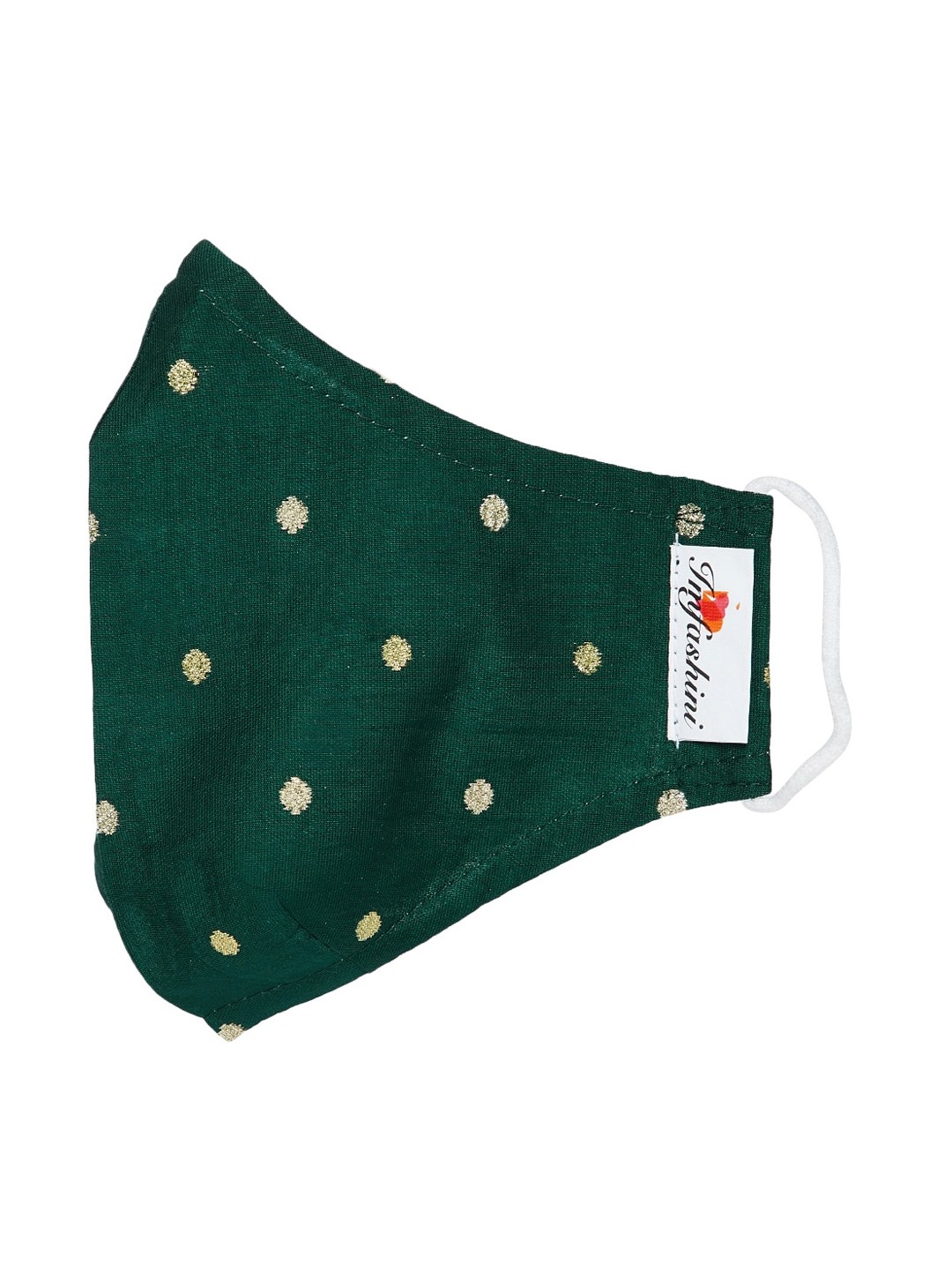 

Imfashini Women Green & Gold-Coloured Embroidered 2-Ply Reusable Cloth Mask