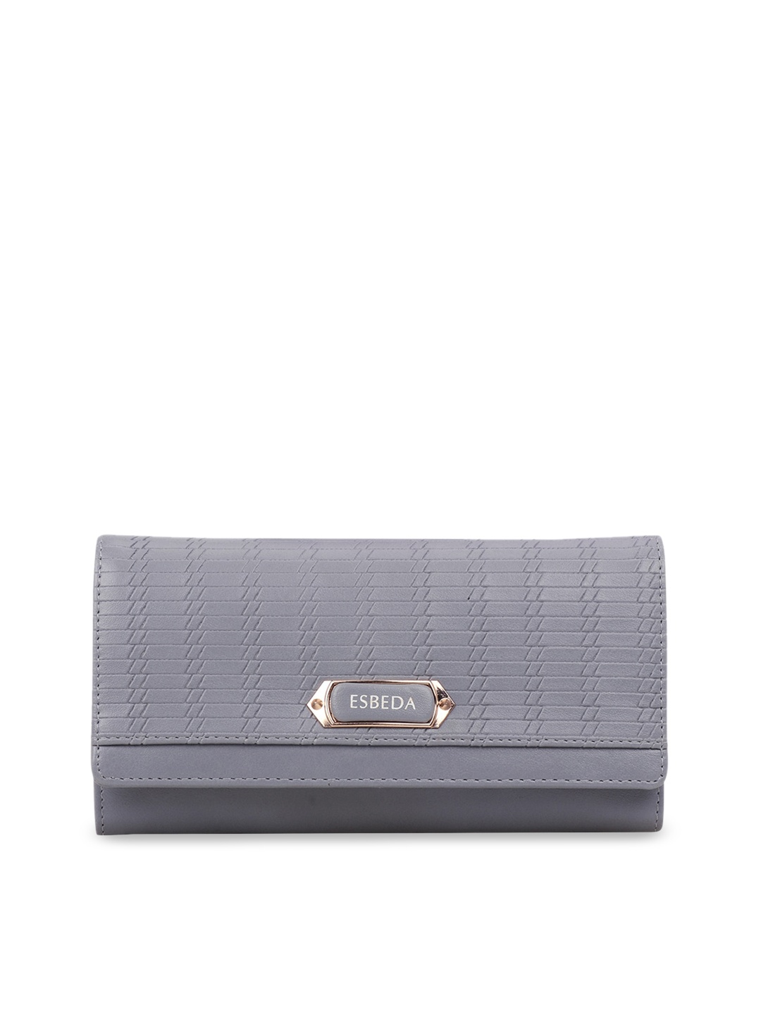 

ESBEDA Women Grey Textured Envelope Wallet