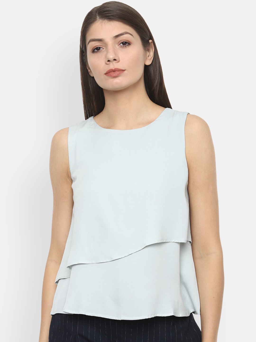 

Van Heusen Woman Blue Solid Top