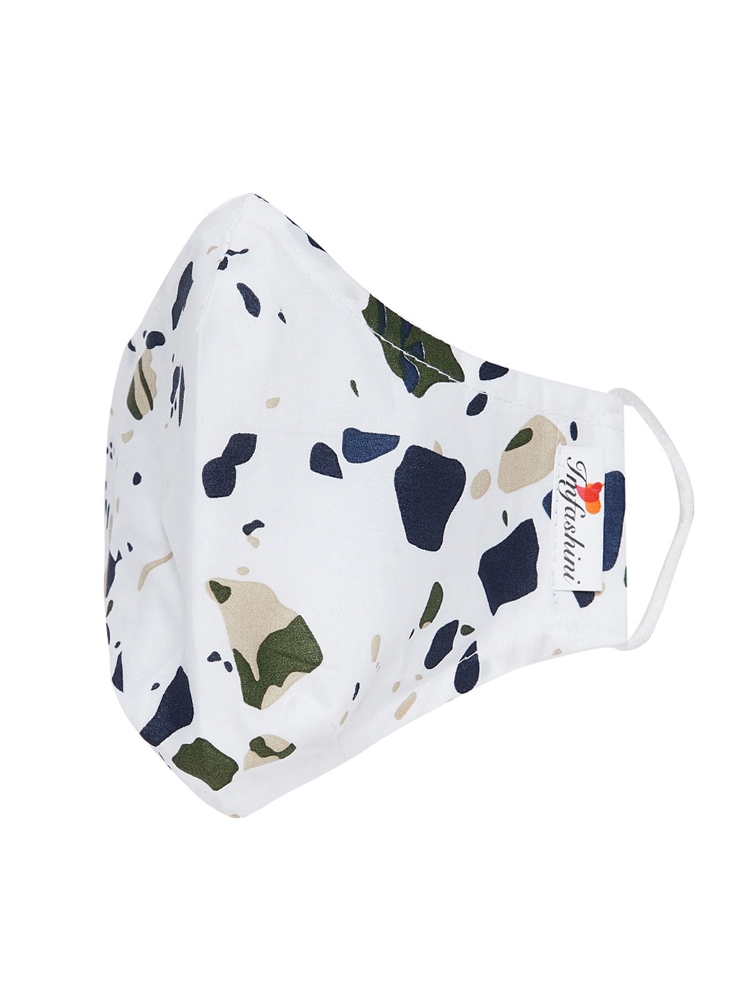 

Imfashini Women White & Blue Printed 2-Ply Reusable Cloth Mask