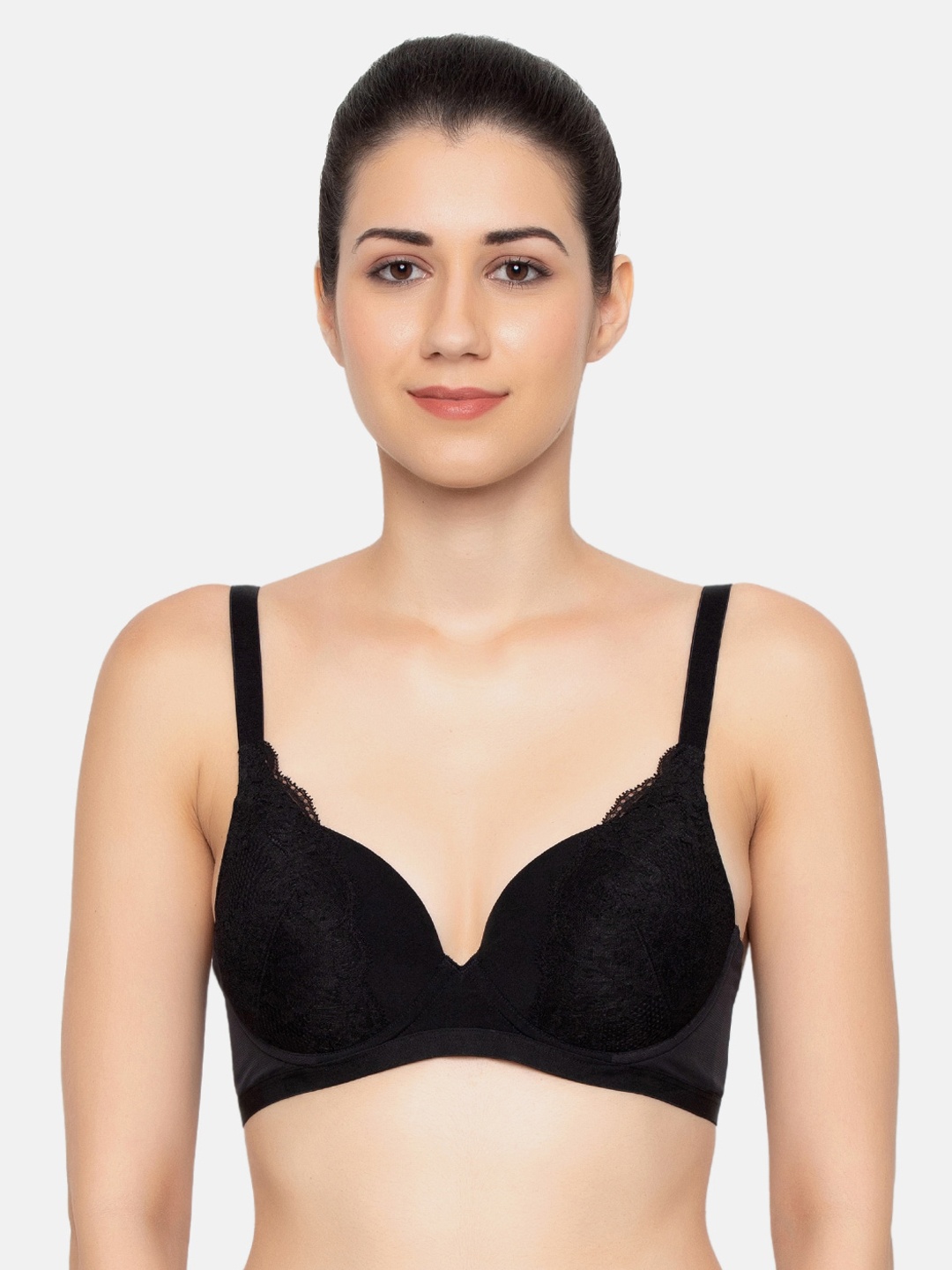 

Triumph Style Spotlight Padded Wired Lace T-shirt Bra, Black
