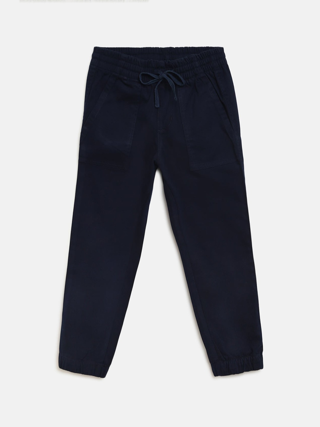 

Campana Boys Navy Blue Regular Fit Solid Joggers