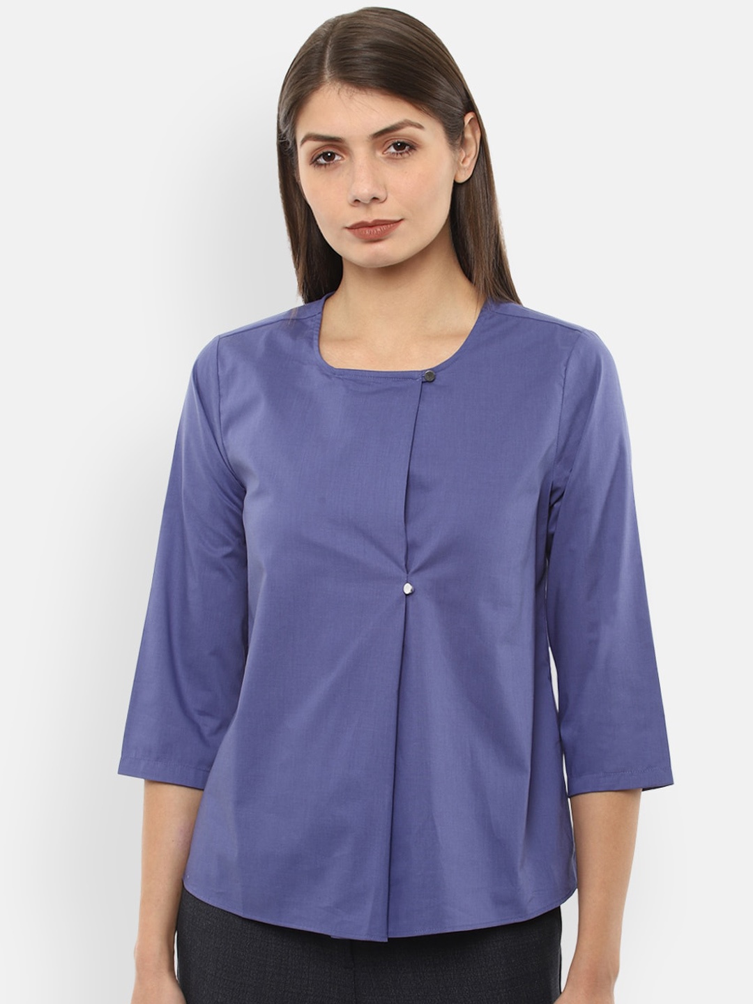 

Van Heusen Woman Women Blue Solid Top
