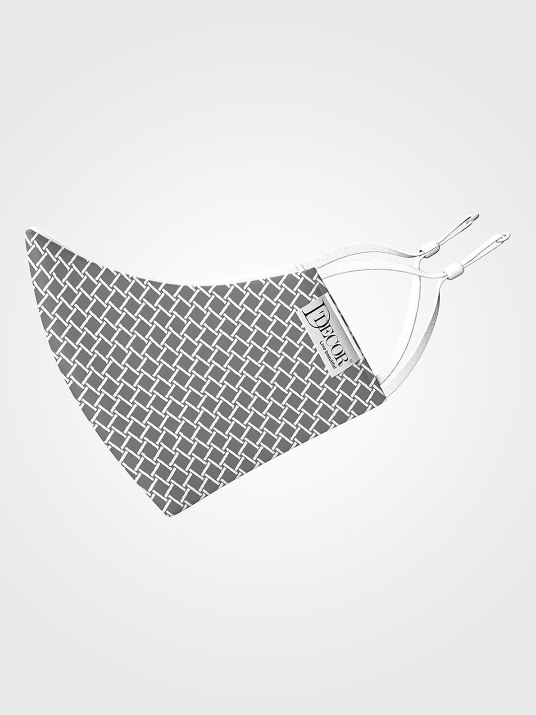 

DDecor men Anti Viral Grey & White Printed 3-Ply Reusable Cloth Mask