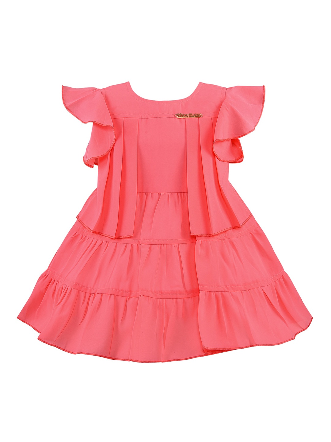

Wish Karo Girls Coral Solid A-Line Dress