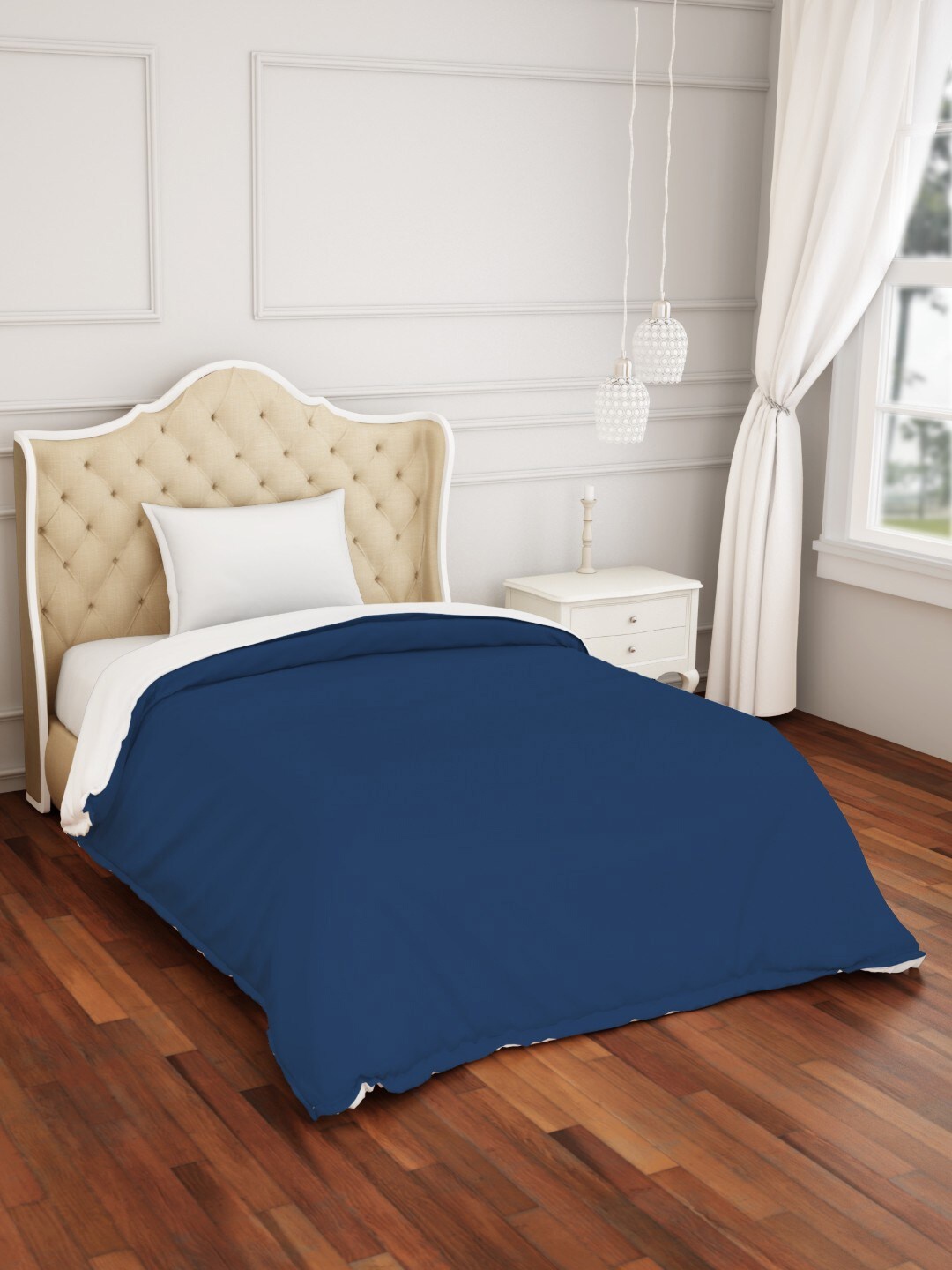 

SPACES Blue Solid Hygro 300 TC Single Bed Duvet Cover