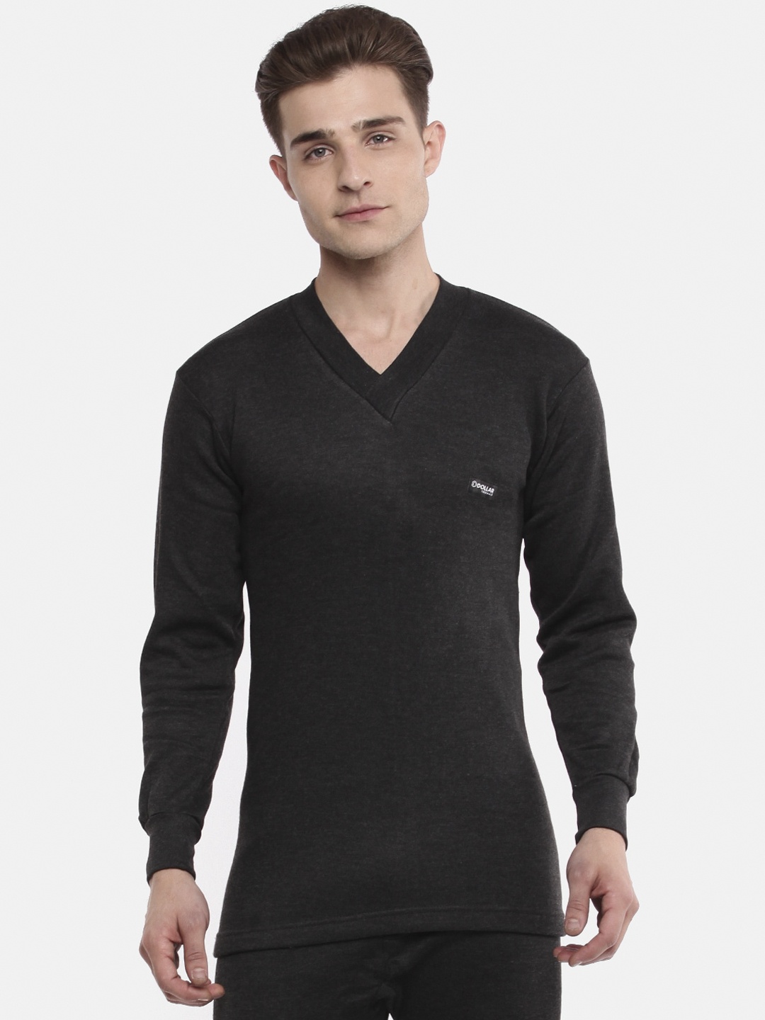 Dollar Men Black Solid Thermal Top