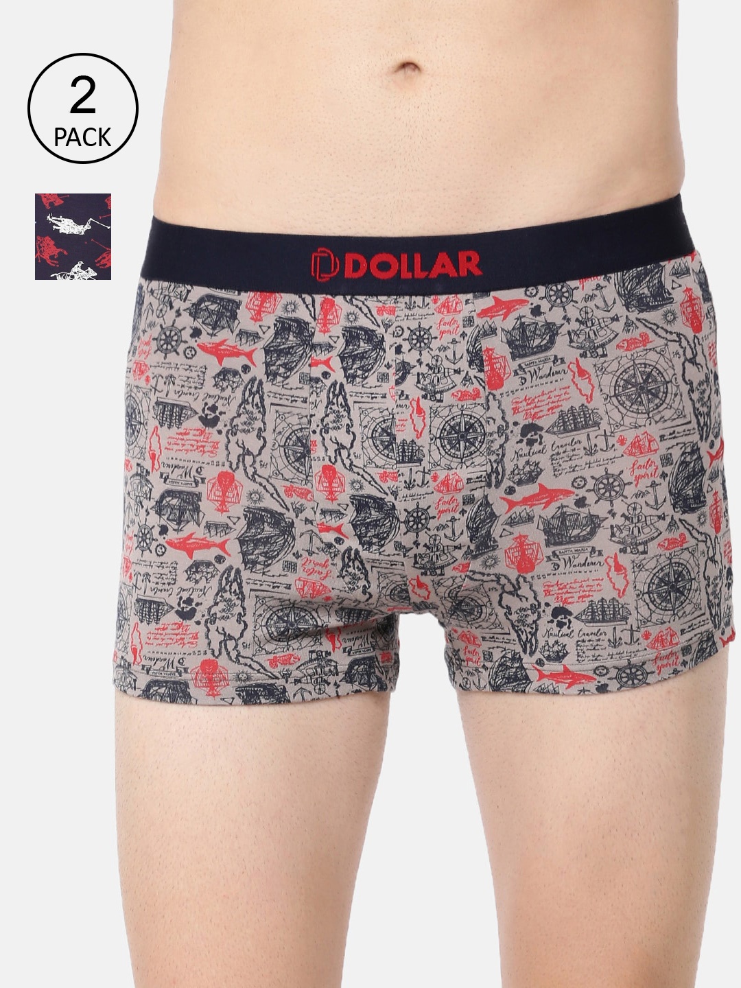 Dollar Bigboss Men Pack Of 2 Assorted Trendy Trunks MDTR-05-PO2-CO1