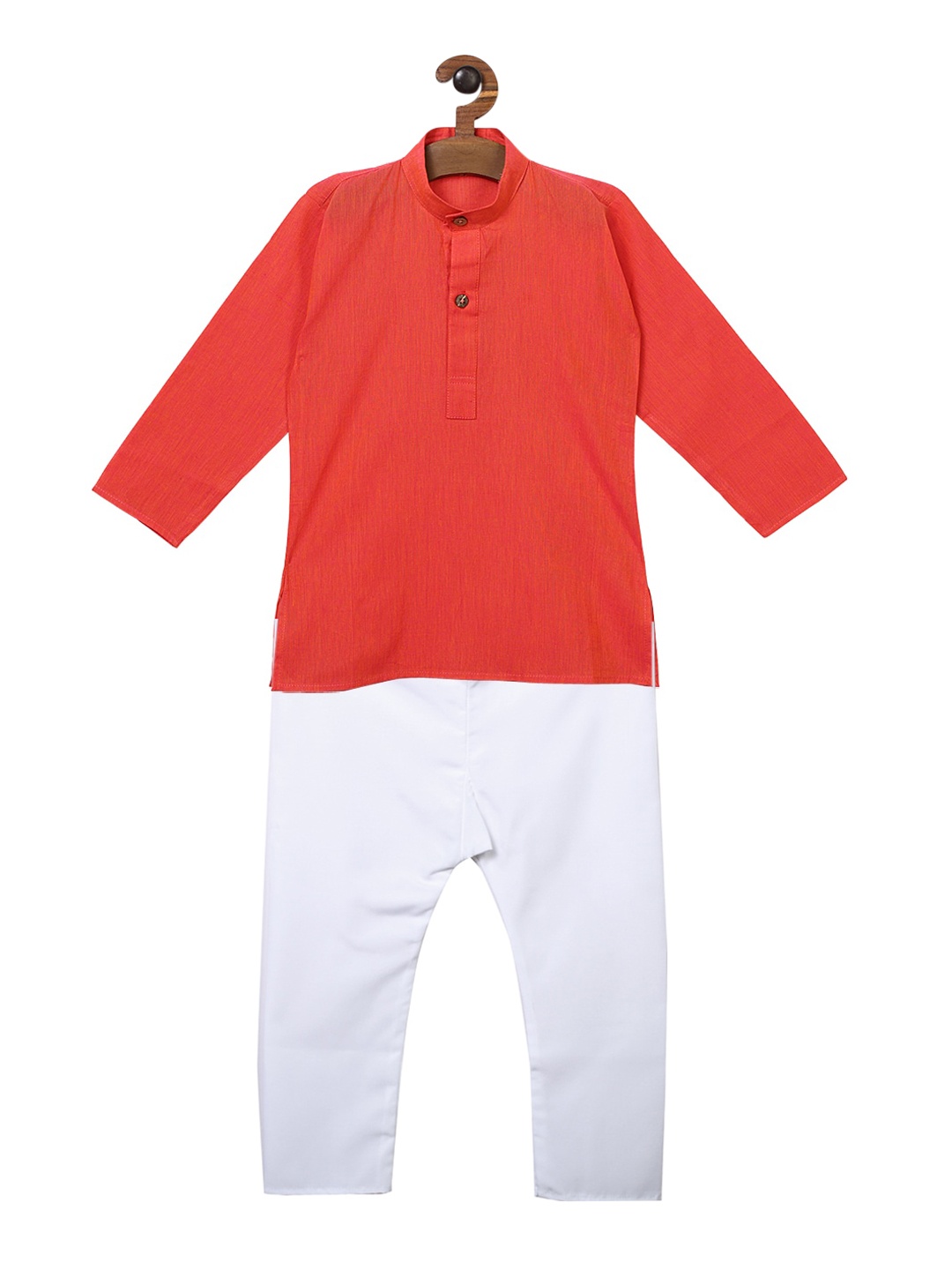 

Ridokidz Boys Red Solid Kurta with Pyjamas