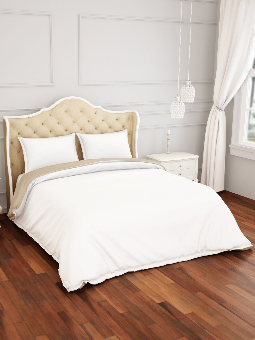 

SPACES White Solid Hygro 300 TC Cotton Double Queen Duvet Cover