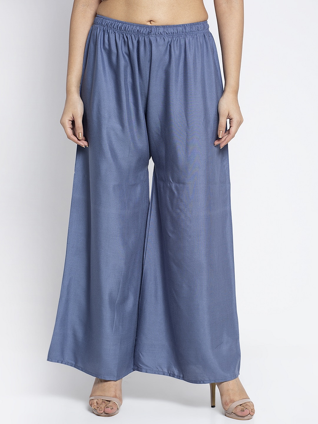 

GRACIT Women Blue Solid Flared Palazzo