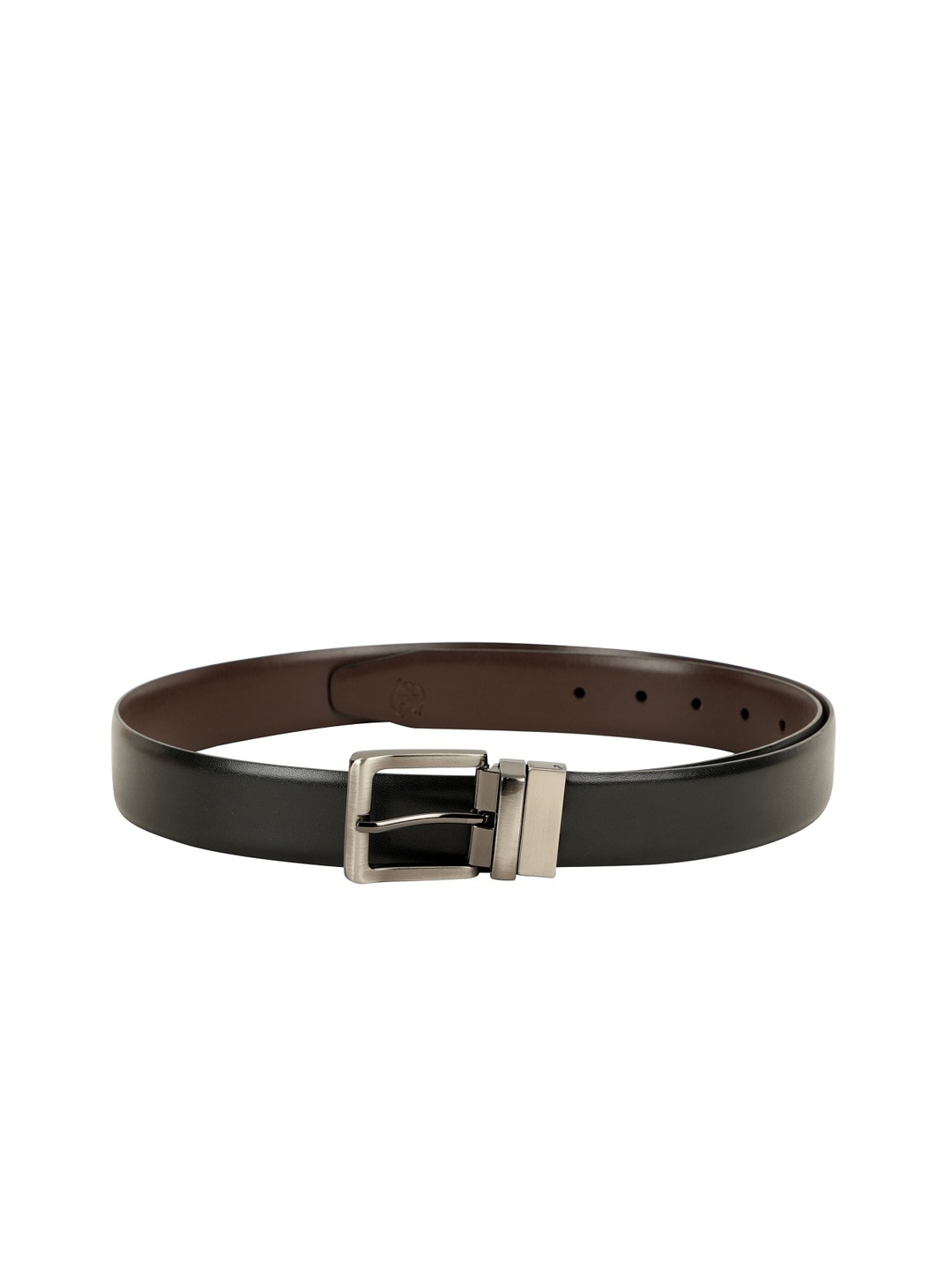 

ZEVORA Men Black & Brown Solid Reversible Belt