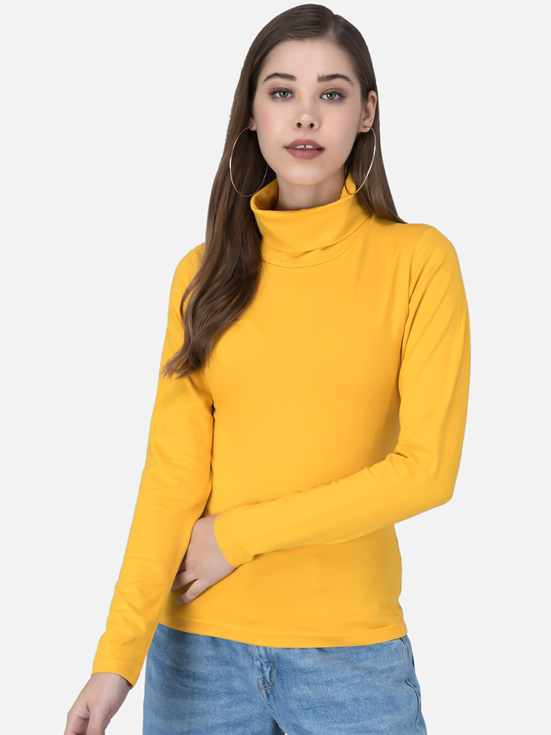 

The Dry State Women Yellow Solid V-Neck T-shirt