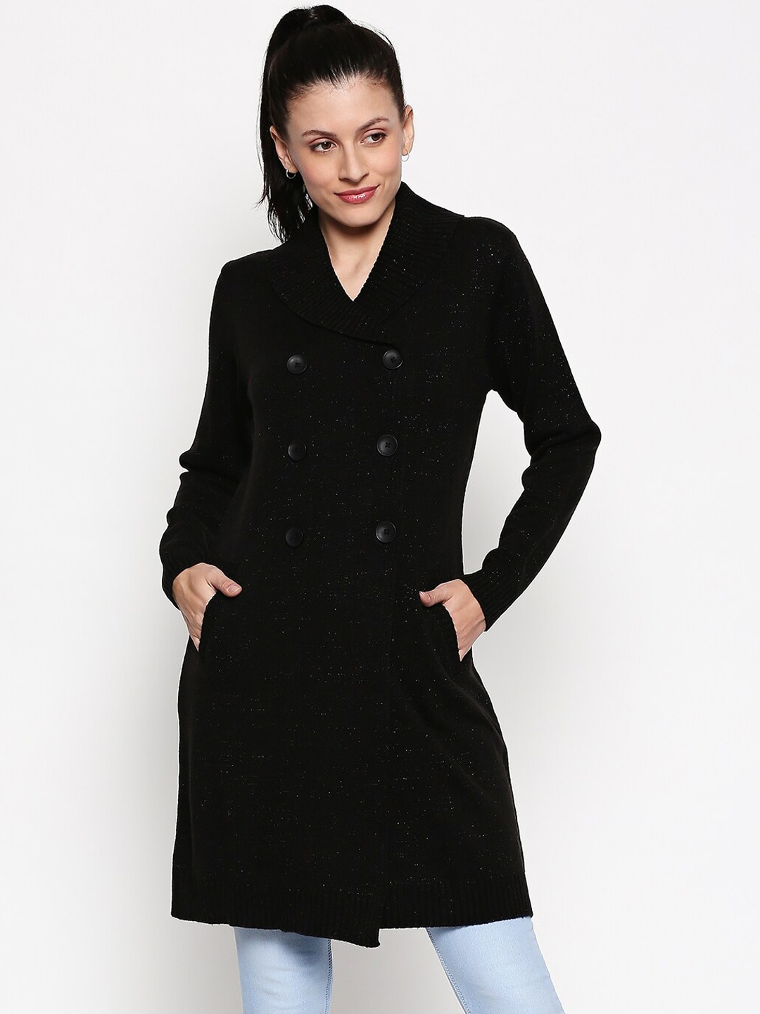 

Annabelle by Pantaloons Women Black Longline Cardigan