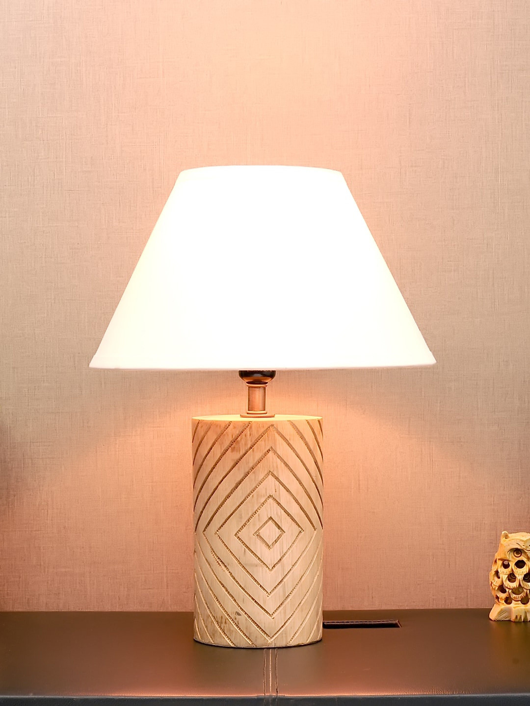 

THE LIGHT STORE Brown Solid Frustum Table Lamp