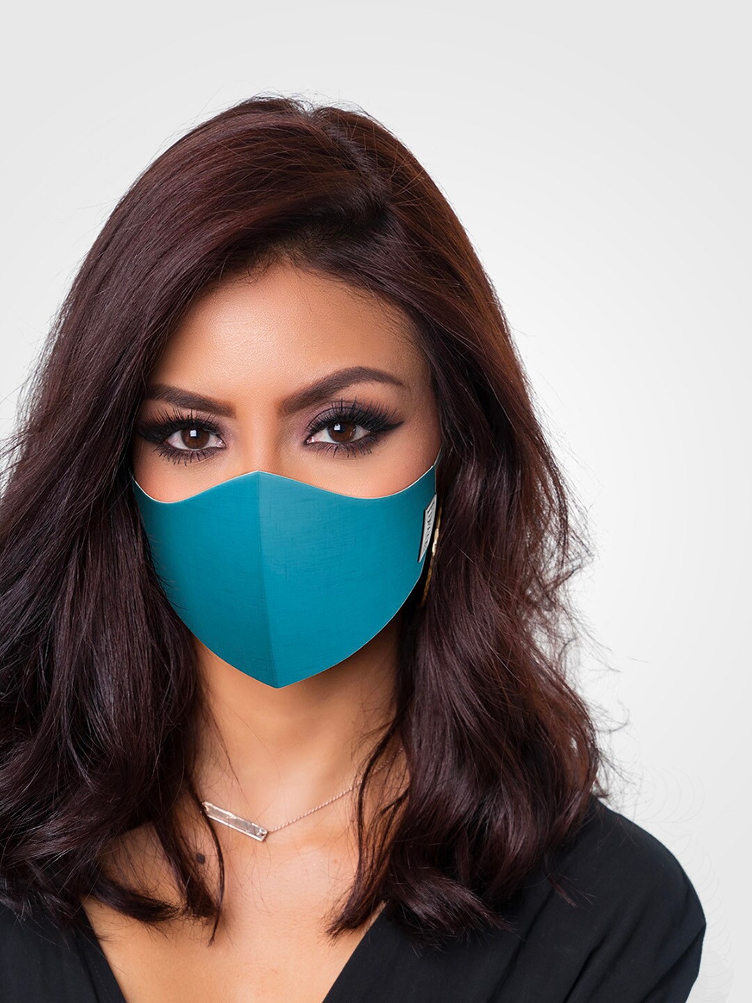 

DDecor Women Anti Viral Blue Solid 3-Ply Adjustable Reusable Protective Outdoor Mask
