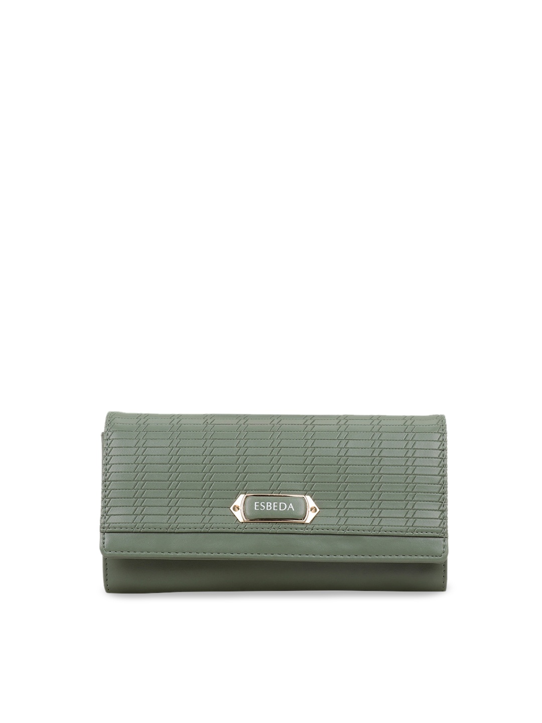 

ESBEDA Women Green Textured Envelope Wallet