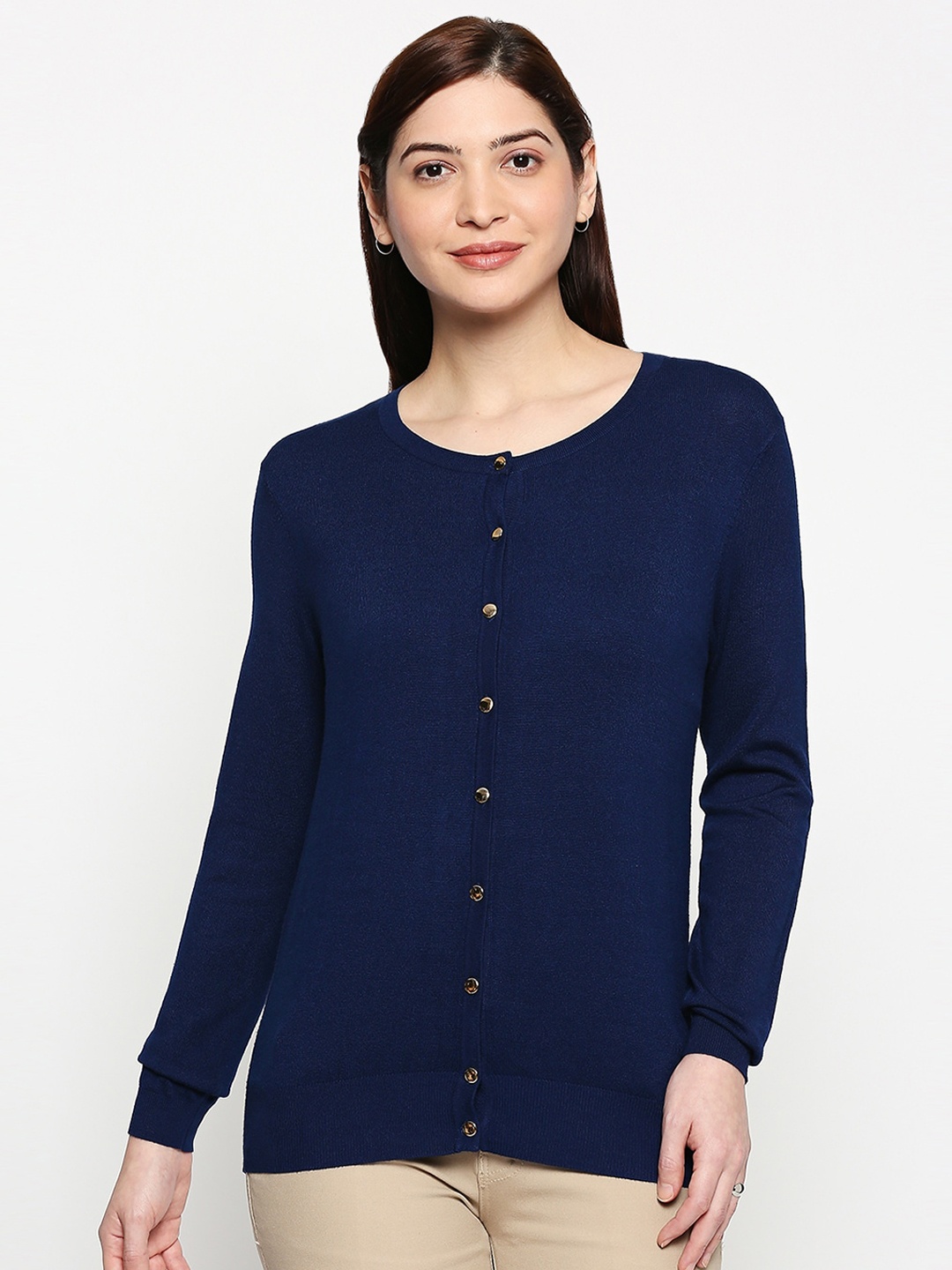 

Annabelle by Pantaloons Women Blue Solid Cardigan