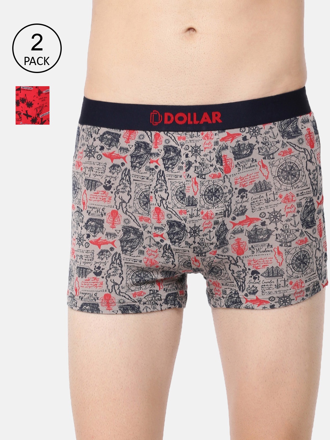 

Dollar Bigboss Men Pack of 2 Assorted Combed Cotton Trendy Trunks MDTR-05-PO2-CO3